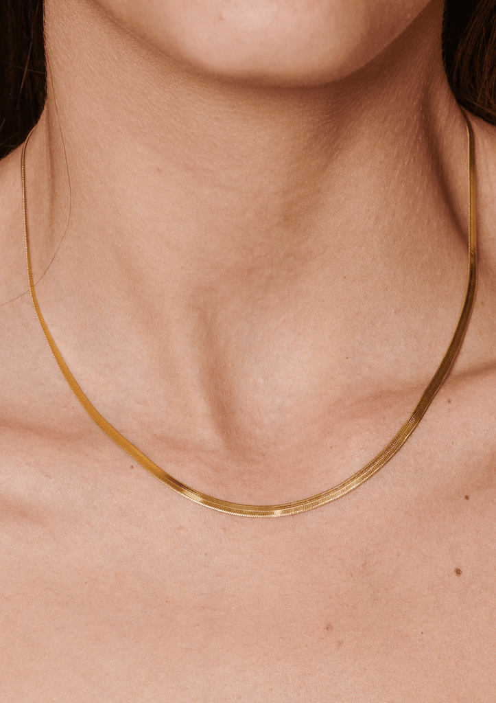 Flat Snake Chain Necklace - Anna Lou of London