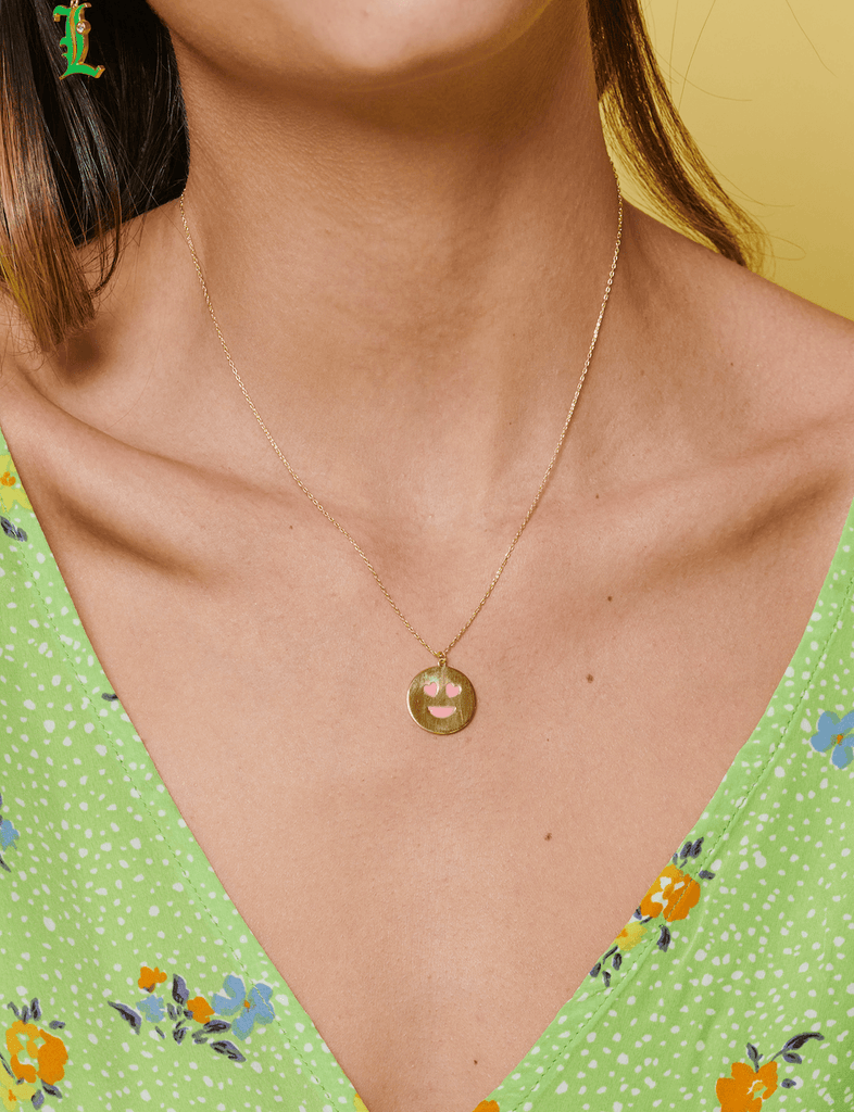 Enamel Heart Eye Emoji Necklace - Anna Lou of London