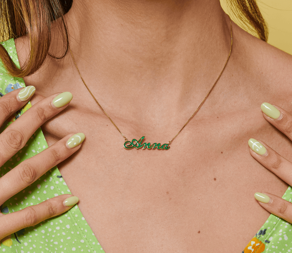 Enamel Name Necklace - Anna Lou of London