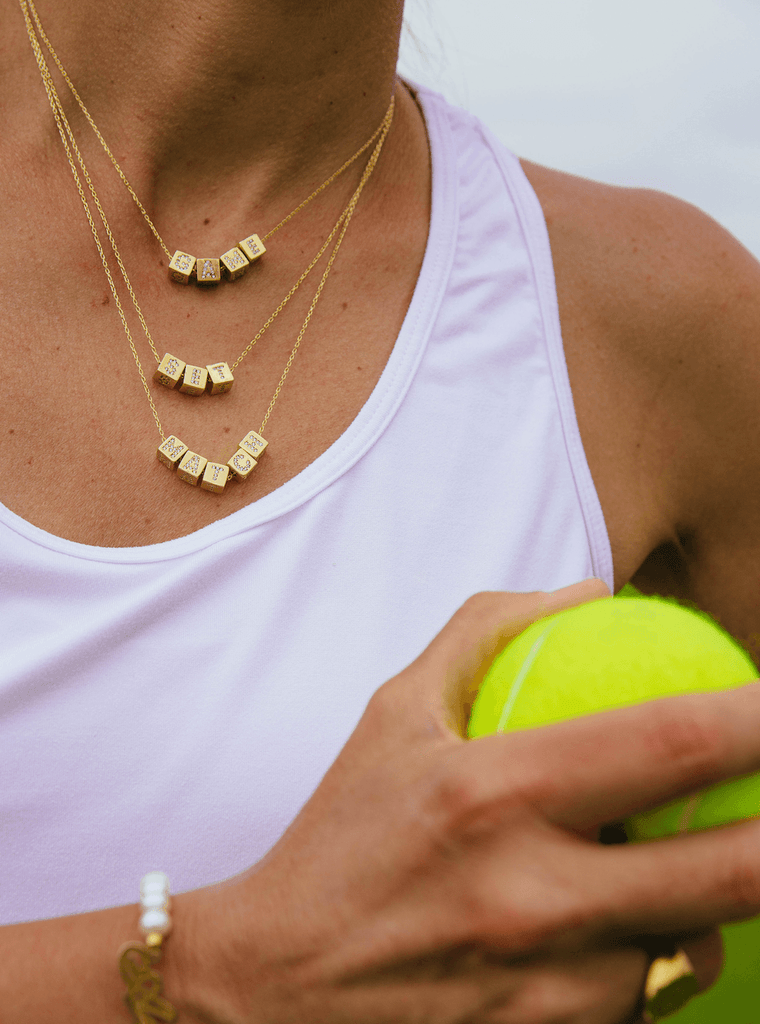 Crystal Cube Letter Necklace - Anna Lou of London