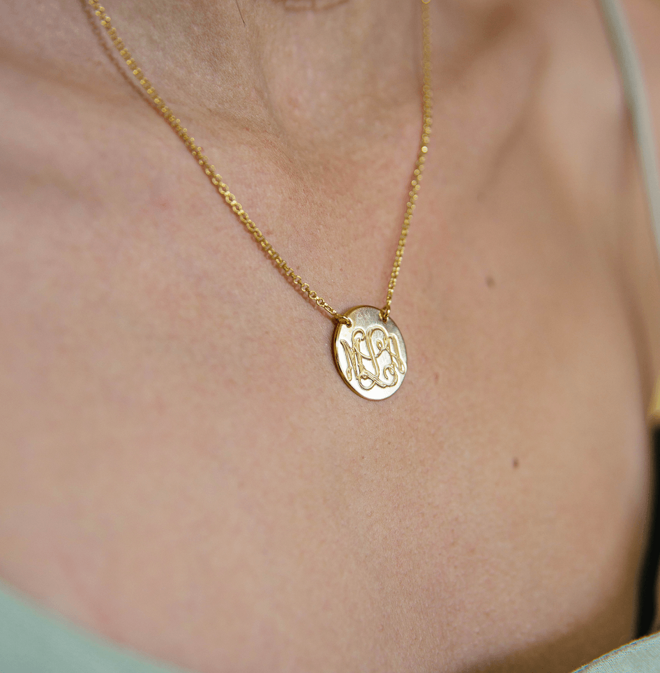 Monogram Initials Disc Necklace - Anna Lou of London