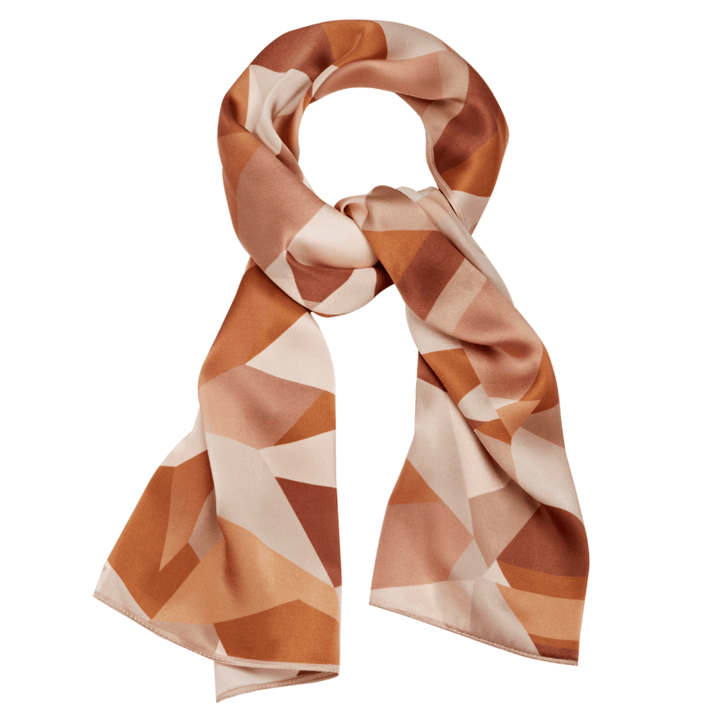 Satin Taupe Silk Scarf - Anna Lou of London