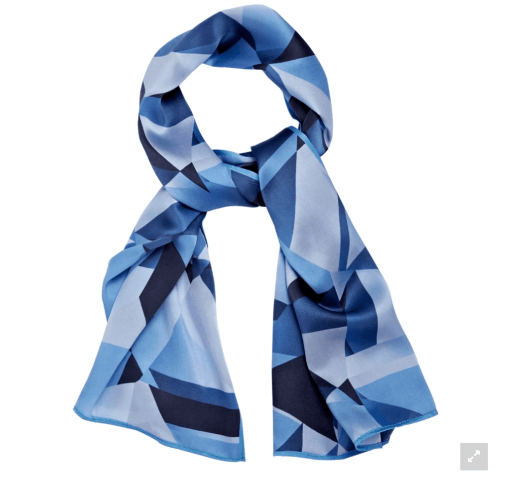 Blue Diamond Silk Scarf - Anna Lou of London