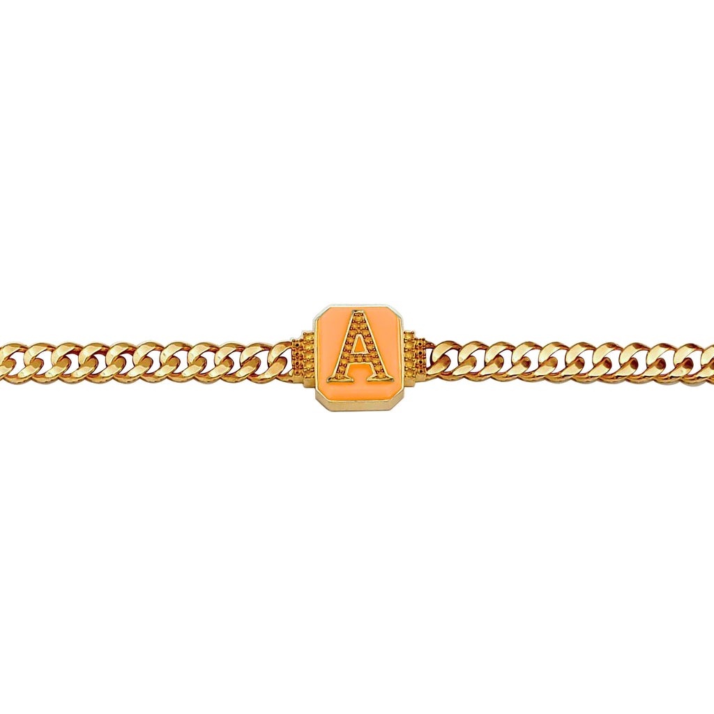 Enamel Chain Letter Bracelet - Anna Lou of London