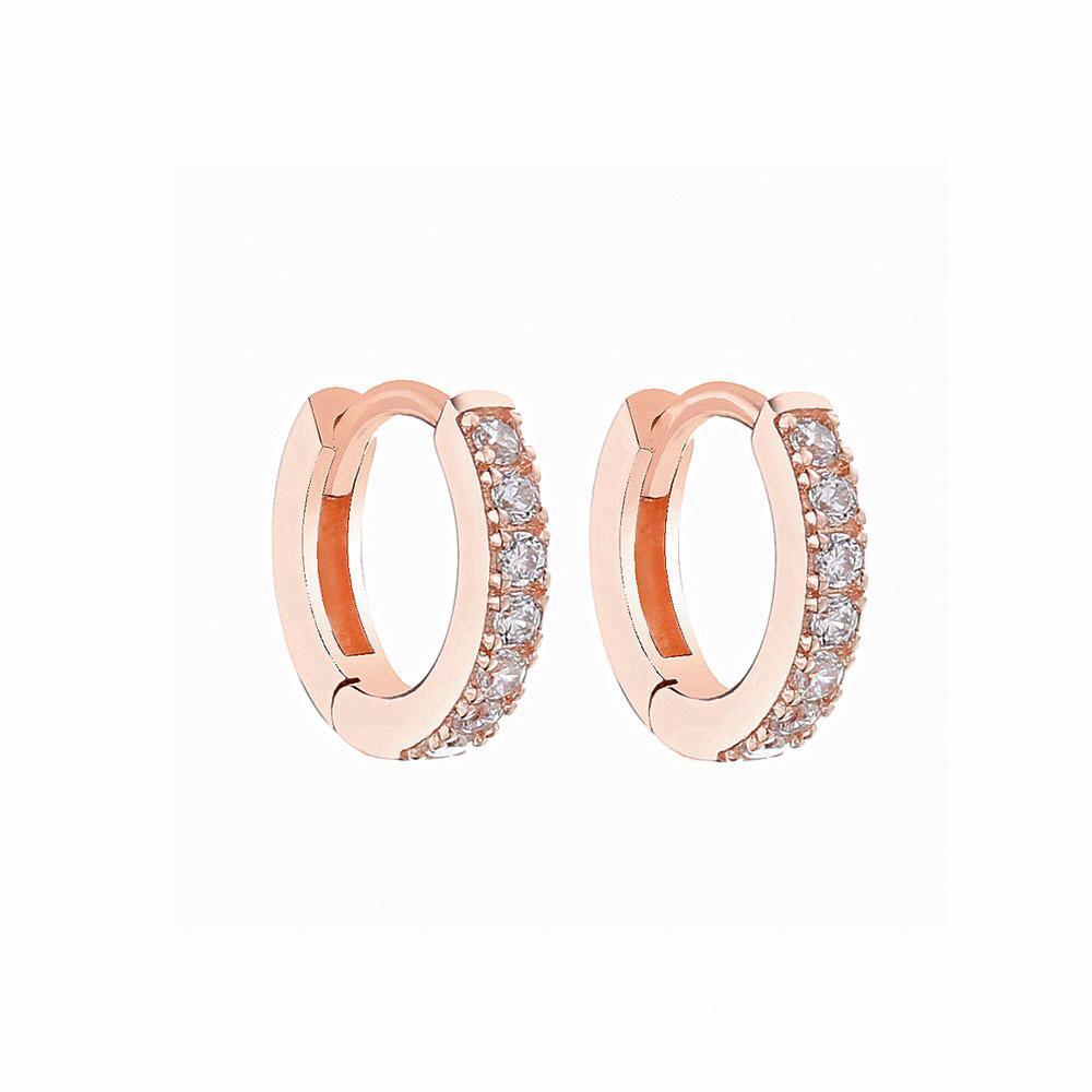 Rose Gold Celeste Huggie Hoops - Anna Lou of London