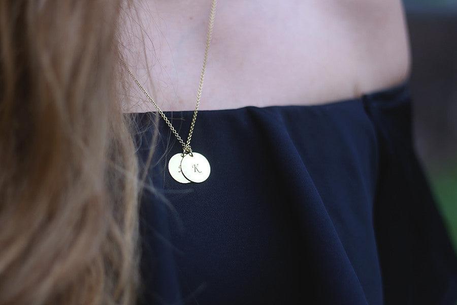 Initial Disc Necklace - Anna Lou of London