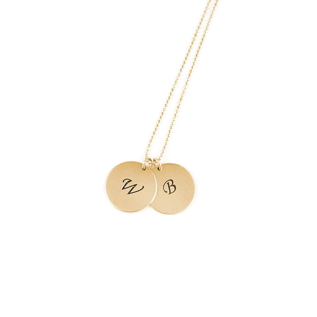 Initial Disc Necklace - Anna Lou of London