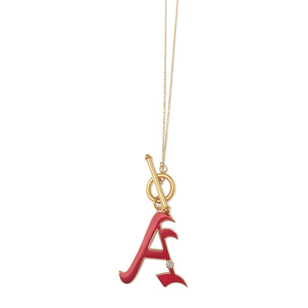 T-Bar Enamel Initial Necklace - Anna Lou of London