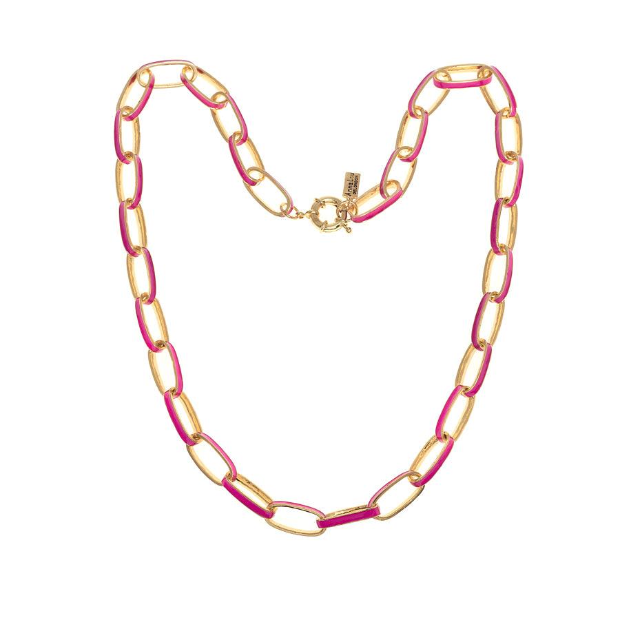 Chain link Enamel Necklace - Anna Lou of London