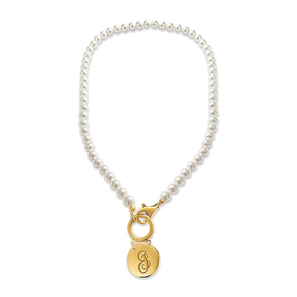 Brigette Pearl Disc Necklace - Anna Lou of London