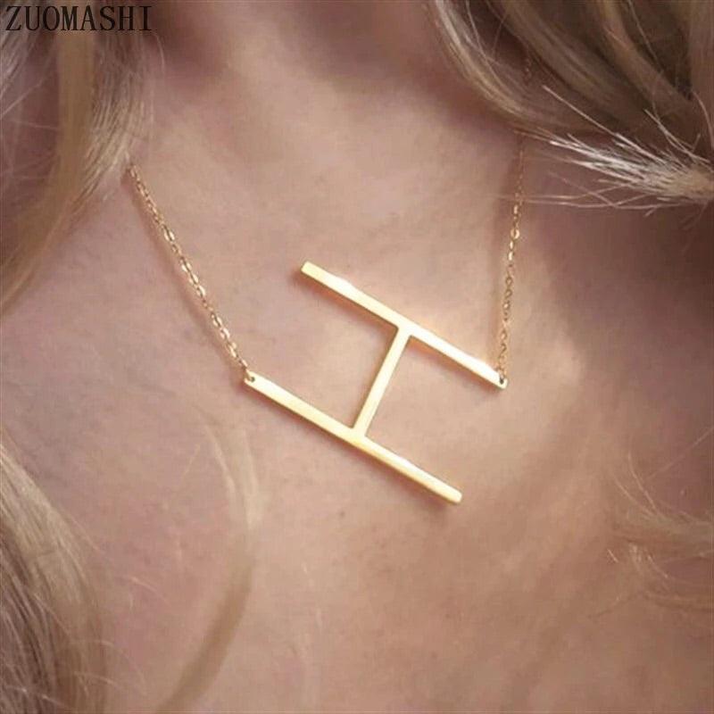 Sideway Alphabet Necklace - Anna Lou of London