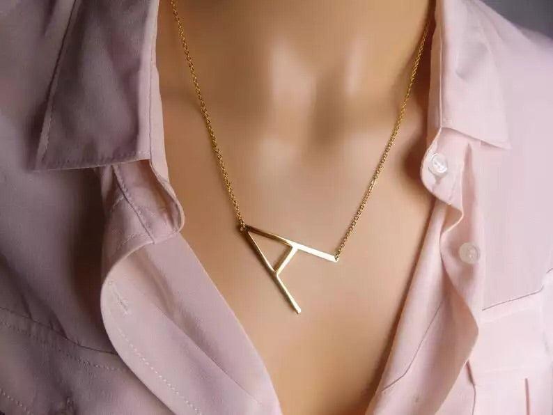 Sideway Alphabet Necklace - Anna Lou of London