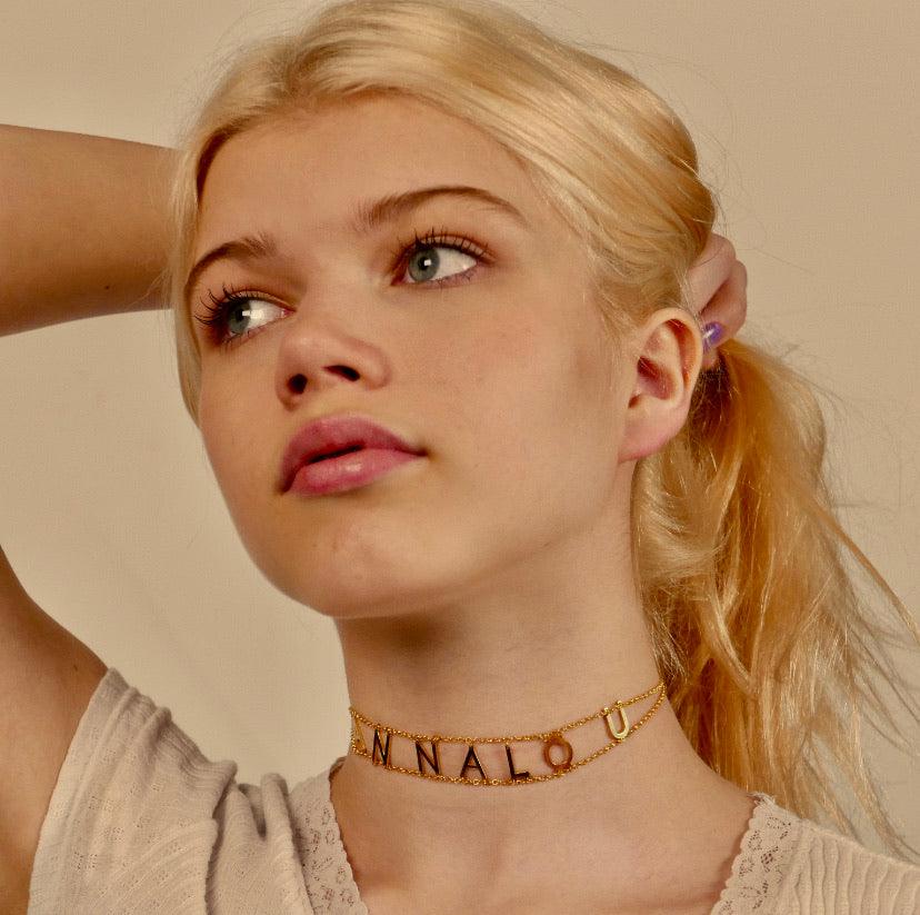 Personalised English Letter Choker Necklace - Anna Lou of London