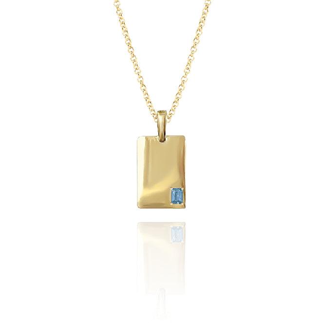 Gemstone Rectangle Birthstone Necklace - Anna Lou of London