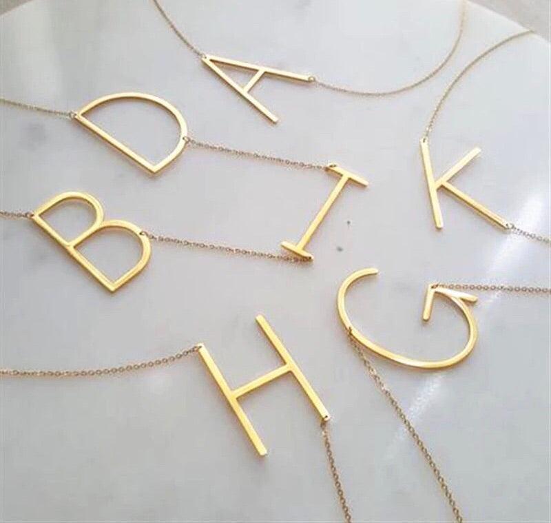 Sideway Alphabet Necklace - Anna Lou of London