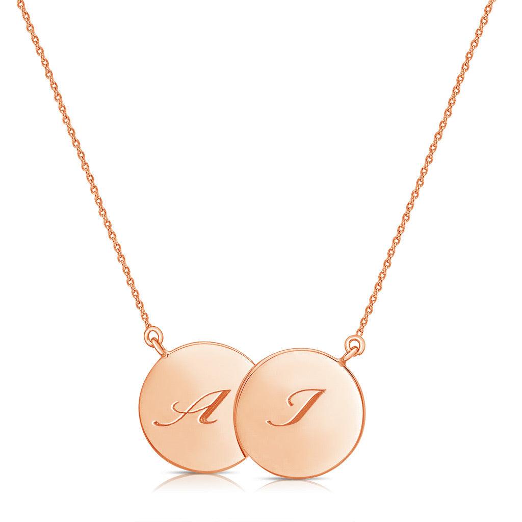 Double Disc Initial Necklace - Anna Lou of London