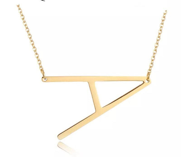 Sideway initial necklace gold sale