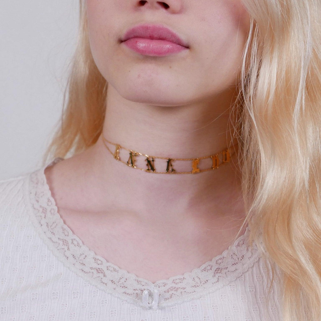 Personalised Old English Choker Necklace - Anna Lou of London
