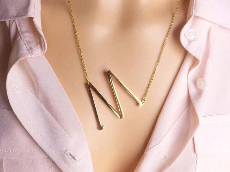 Sideway Alphabet Necklace - Anna Lou of London