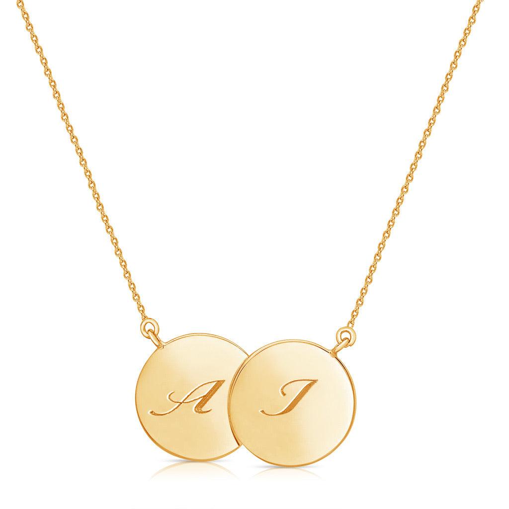 Double Disc Initial Necklace - Anna Lou of London