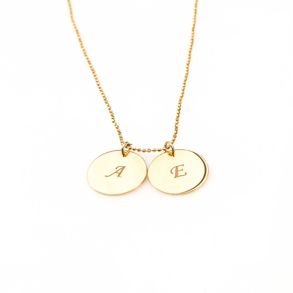 Initial Disc Necklace - Anna Lou of London