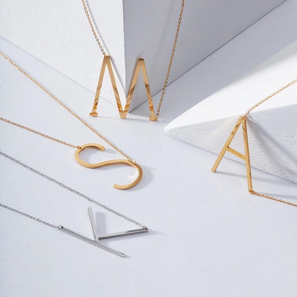 Sideway Alphabet Necklace - Anna Lou of London