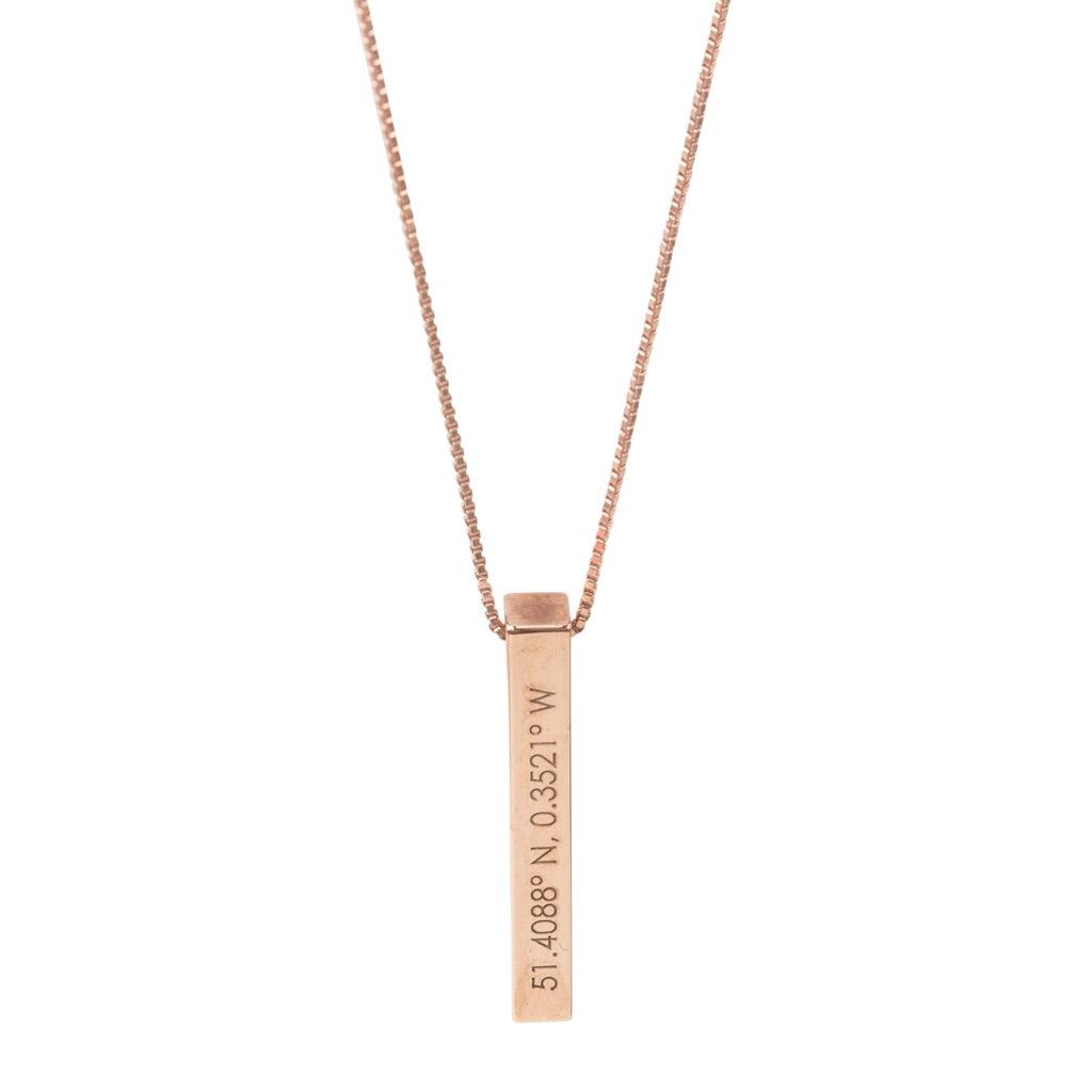 Personalised Coordinates Bar Necklace - Anna Lou of London