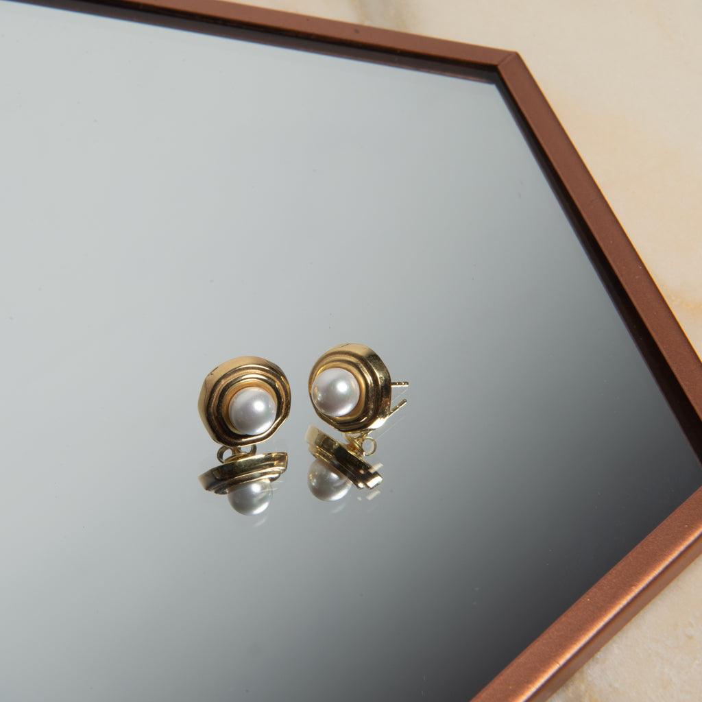 Clara Pearl Roped Stud Earrings - Anna Lou of London