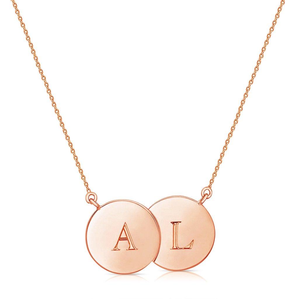 Double Disc Initial Necklace - Anna Lou of London