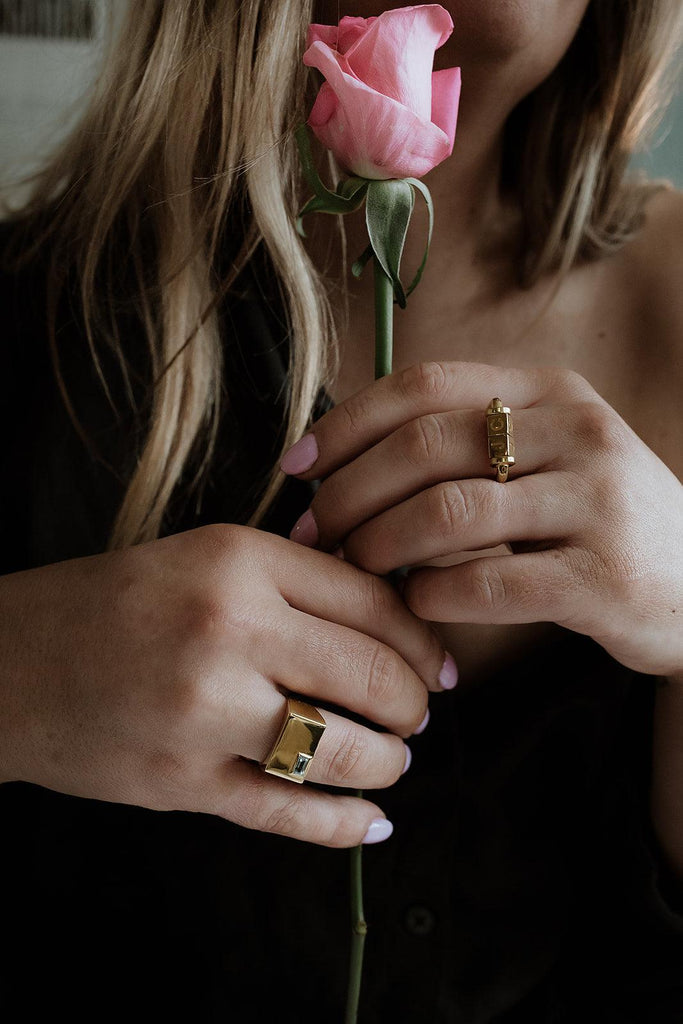 Rectangle Birthstone Ring - Anna Lou of London