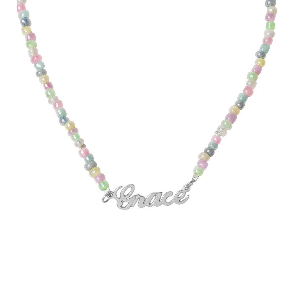 Pastel Beaded Name Necklace - Anna Lou of London