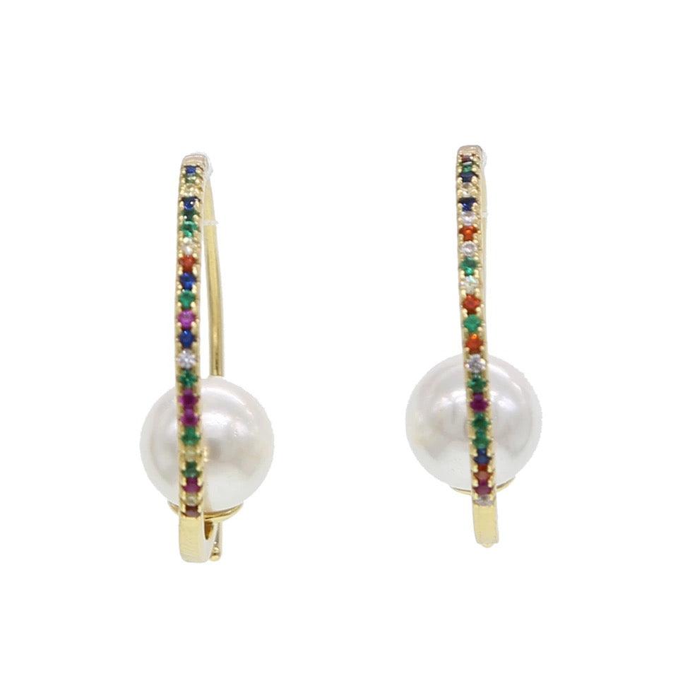 Royal Pearl Hoops - Anna Lou of London