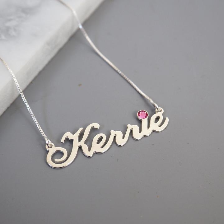 Name Birthstone Necklace - Anna Lou of London