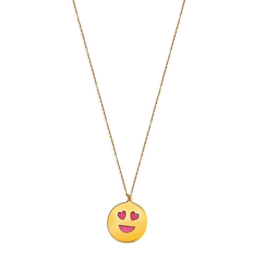 Enamel Heart Eye Emoji Necklace - Anna Lou of London