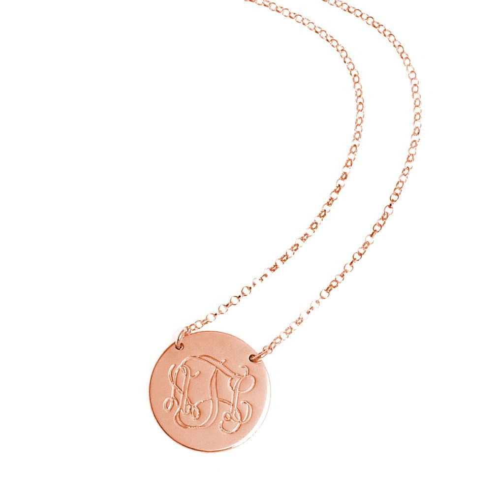 Monogram Initials Disc Necklace - Anna Lou of London