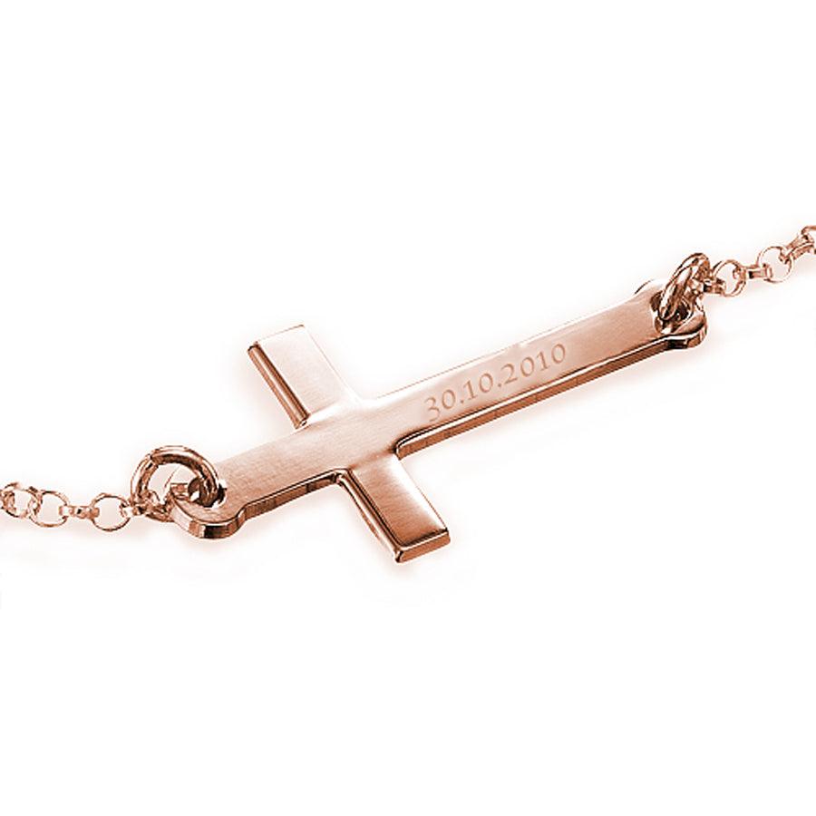 Engraved Cross Bracelet - Anna Lou of London