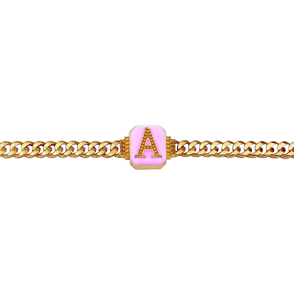 Enamel Chain Letter Bracelet - Anna Lou of London