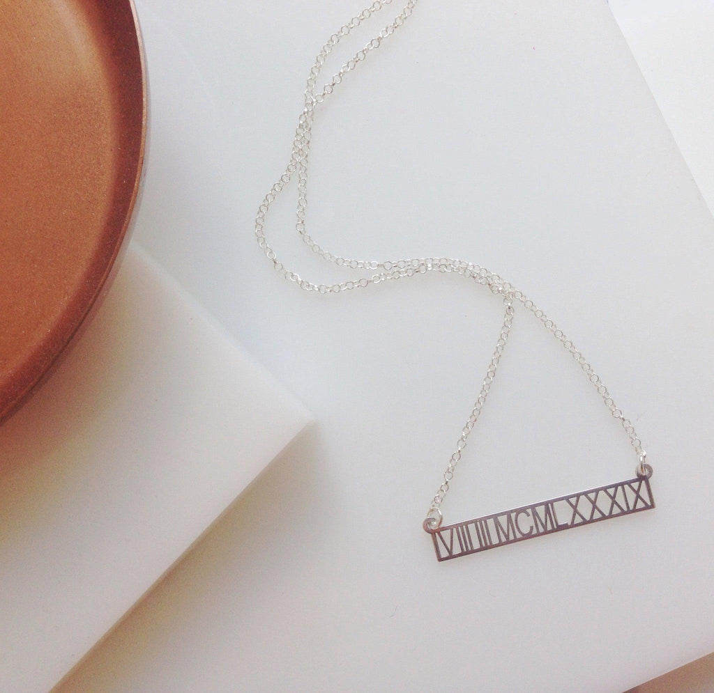 Special Date Roman Numeral Necklace - Anna Lou of London