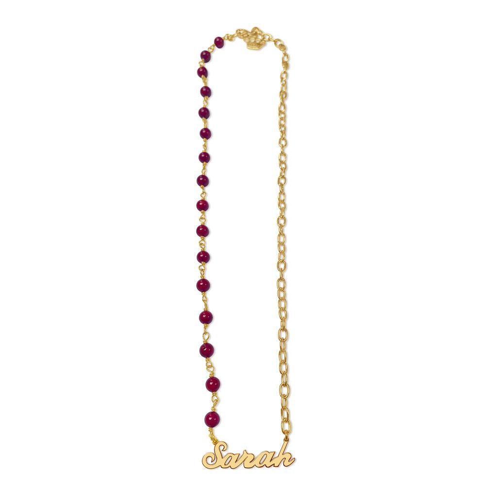 Red Jasper Name Necklace - Anna Lou of London