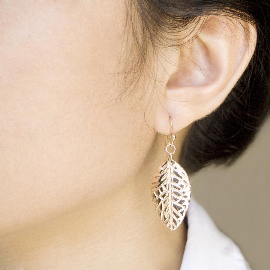 Woodland Leaf Earrings - Anna Lou of London