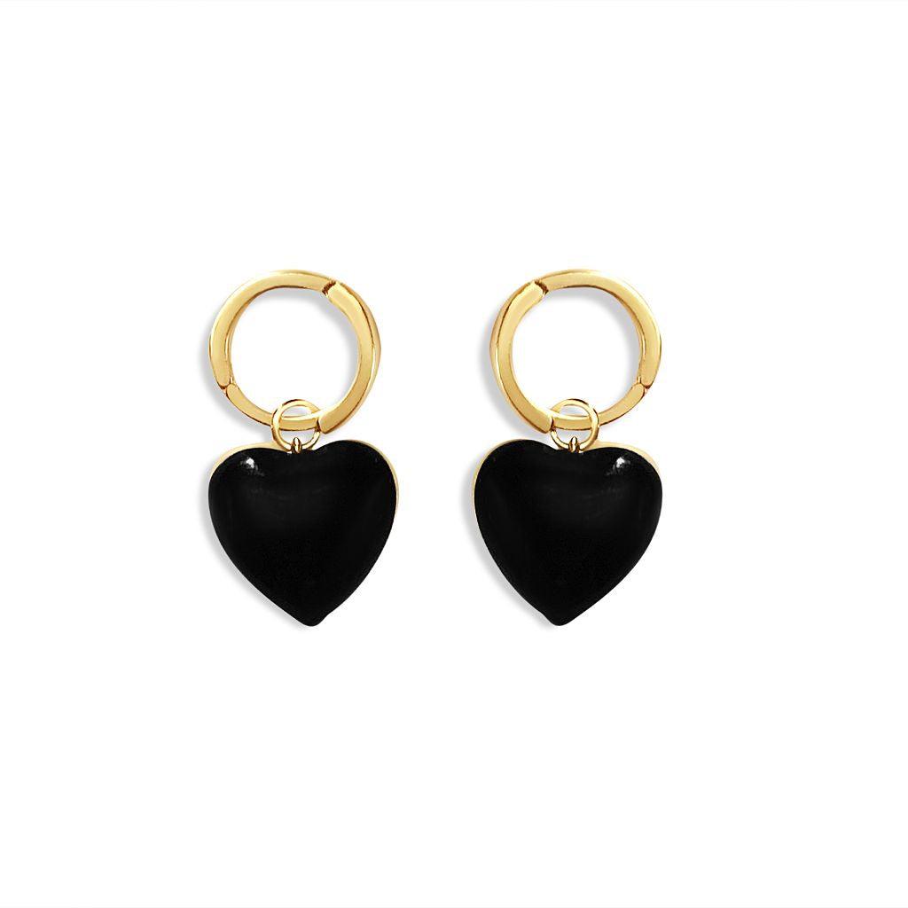 Heart Huggies Hoop Earrings - Anna Lou of London