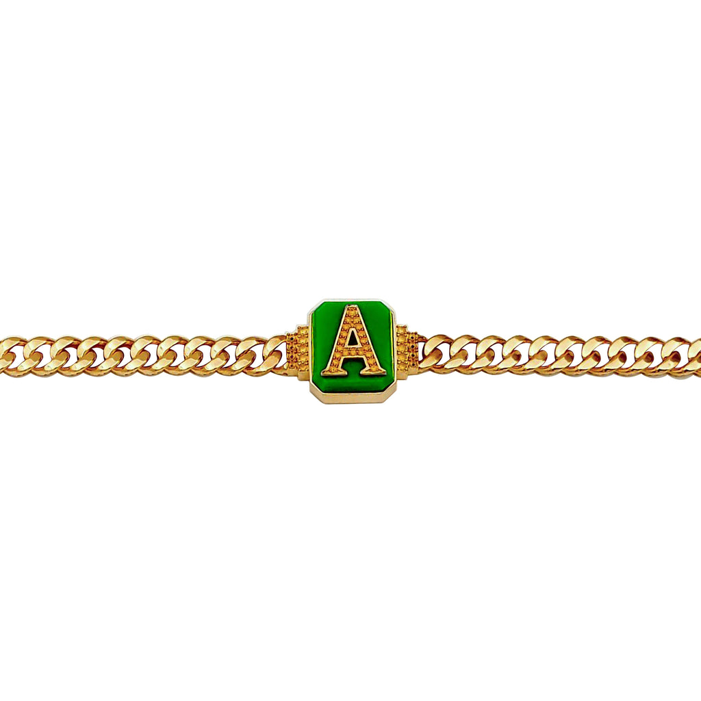 Enamel Chain Letter Bracelet - Anna Lou of London