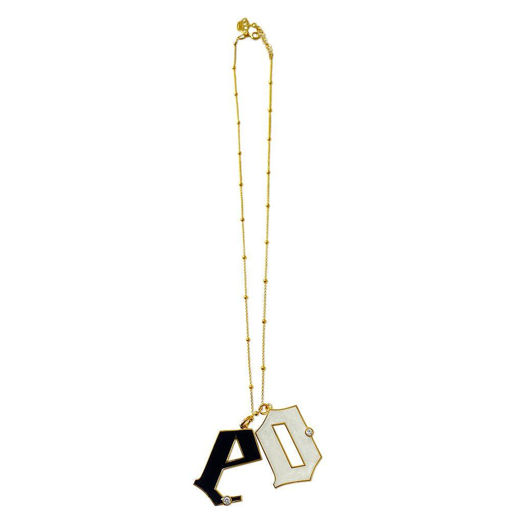 Enamel Initial Necklace Beaded Chain - Anna Lou of London